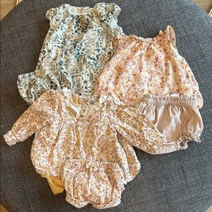 Floral girl bundle set with matching bloomer Zara Nicole miller Joie